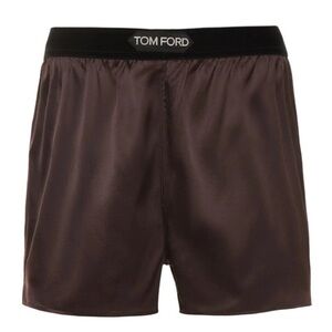Tom Ford Velvet-trimmed stretch-silk shorts